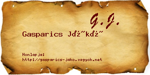 Gasparics Jákó névjegykártya